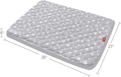 Dog Bed Covers Replacement Washable Pet Hair Easy to Remove, Waterproof Dog Bed Covers Noiseless Quilted, Pet Bed Cover Lovely Grey Star Print, Puppy Bed Cover 27x36 Inches, for Dog/Cat, Cover Only
