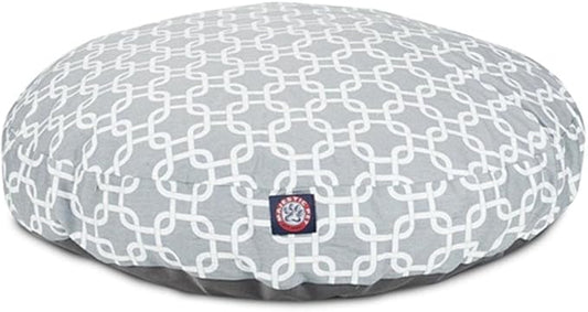 Gray Links Medium Round Indoor Outdoor Pet Dog Bed With Removable Washable Cover By Majestic Pet Products