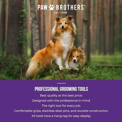 Paw Brothers Soft Pin Curved Slicker Brush for Dogs, Coated Tips, Maximum Coverage, Gentle on Skin, Small