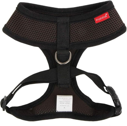 Puppia Soft Dog Harness No Choke Over-The-Head Triple Layered Breathable Mesh Adjustable Chest Belt and Quick-Release Buckle, Brown, Small (Pack of 2)
