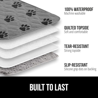 Gorilla Grip 100% Waterproof Dog Blanket, Pet Friendly Sofa Throw Essential for Small Pets, Dogs, Cats, Tear and Slip Resistant Leakproof Couch Cushion Cover for Indoor Furniture, 40x50 Paw