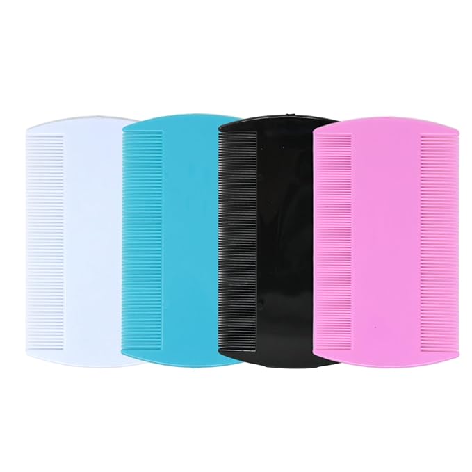 yueton 4PCS Flea Lice Fine Toothed Comb Flea Comb Double Row Flea Comb Double Sided Pet Comb Pet Grooming Comb for Dogs Cats or Human Hair