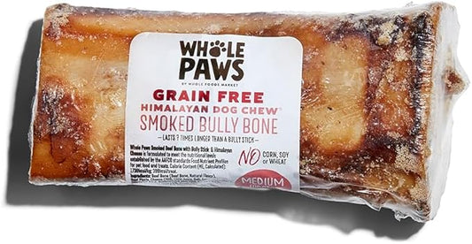 Whole Paws, Smoked Beef Bone with Bully Stick & Himalayan Cheese, Medium (for Dogs 35 lbs & Under), 4.6 ounce (Pack of 1)
