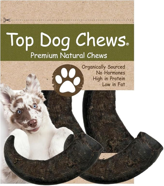 Top Dog Chews – Water Buffalo Horn, Long Lasting Dog Chew for Aggressive Chewers, All Natural, Dog Bone for Large & Medium Dogs, 2 Pack