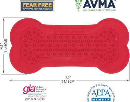 Lick Lick Pad Dog Accessories | Pet Shower Attachment | Dog Peanut Butter Lick Pad | Dog Bathing Station | Dog Bathing Supplies | Veterinarian Used | Suction to Wall | Large (Large - 2 Pack, Red)