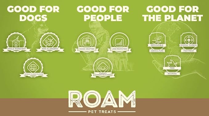 ROAM Pet Treats Boss-trich Bone Pack of 2 for Medium and Large Dogs – Long Lasting Ostrich Dog Bones