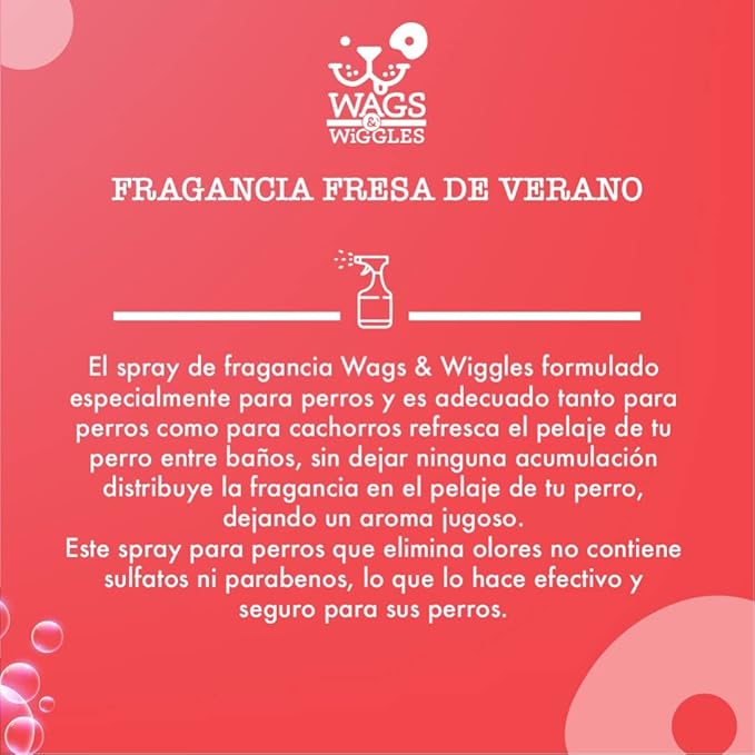 Wags & Wiggles Fragrance Mist for Dogs | Dog Grooming Waterless Spray | Summer Strawberry, 7 oz | Easy and Convenient Way To Freshen Your Pet Without A Bath (Pack of 2)