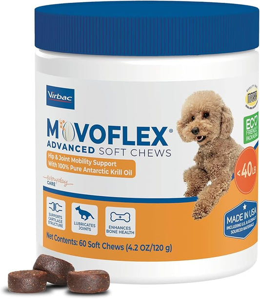 Advanced Joint Support Supplement for Small Dogs - Hip and Joint Support - Dog Joint Supplement - Hip and Joint Supplement Dogs - 60 Soft Chews (by Virbac)