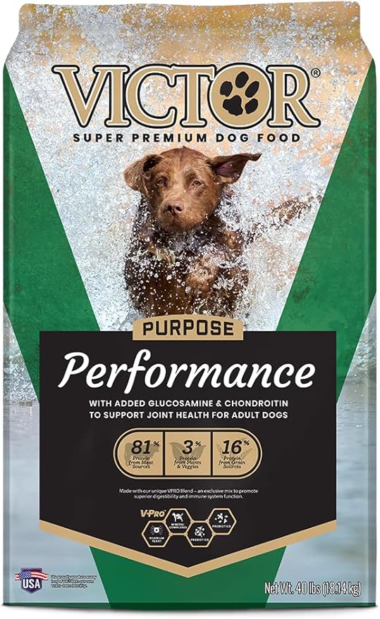 Victor Super Premium Dog Food – Performance Dry Dog Food – 26% Protein for Active Adult Dogs – Includes Glucosamine and Chondroitin for Hip and Joint Health, 40lbs