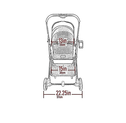 Pet Gear 3-in-1 Travel System, View 360 Stroller Converts to Carrier and Booster Seat with Easy Click N Go Technology, for Small Dogs & Cats, 4 Colors New Grey Animal