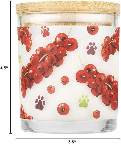One Fur All Pet House Candle 2 Pack - Plant-Based/Soy Candle - Clean Burning Scented Candles, Long Lasting Pet Odor Candle for Home - Red Currant