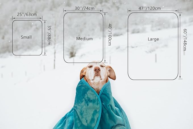 Bucephalus Waterproof Dog Blanket, Thick Reversible Soft Pet Blankets for Couch Bed Protection, Pee Proof Sherpa Fleece Blanket for Small Medium Large Dogs Puppy Cats Washable (Teal, 30"×40")