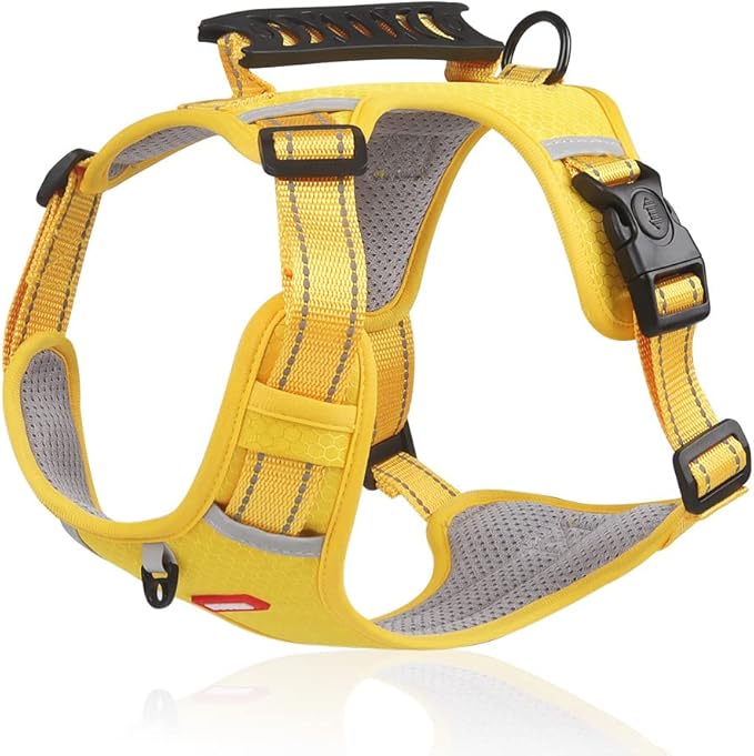 Dog Harness | No Pull Pet Harness (Yellow, Small)