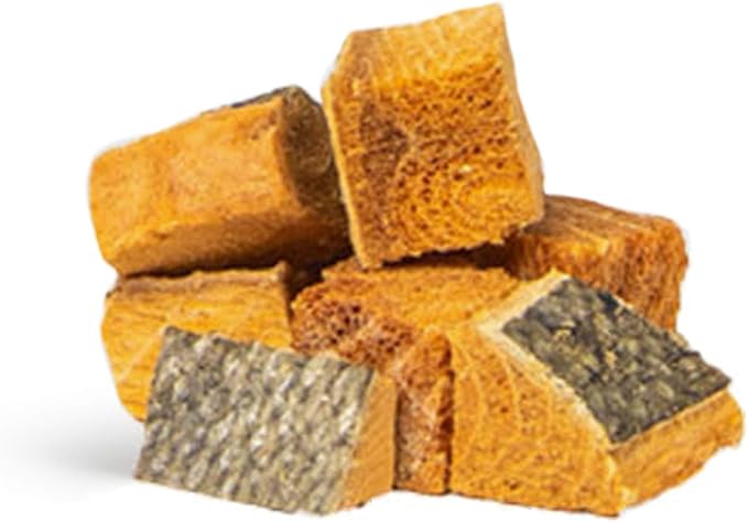 HOLI Freeze Dried Salmon Dog Treats - with Omega 3 and 6 Fish Oil - All Natural - Human Grade - Wild Caught Salmon with Skin - Made in USA - Grain Free - Diabetic Friendly