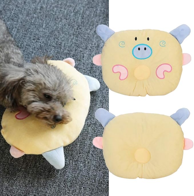 Jovenn Dog Neck Pillow, Dog Sleeping Pillows Dog Pillow Durable with Innovative Shape for Pets for Protect The Cervical Spine(Yellow)