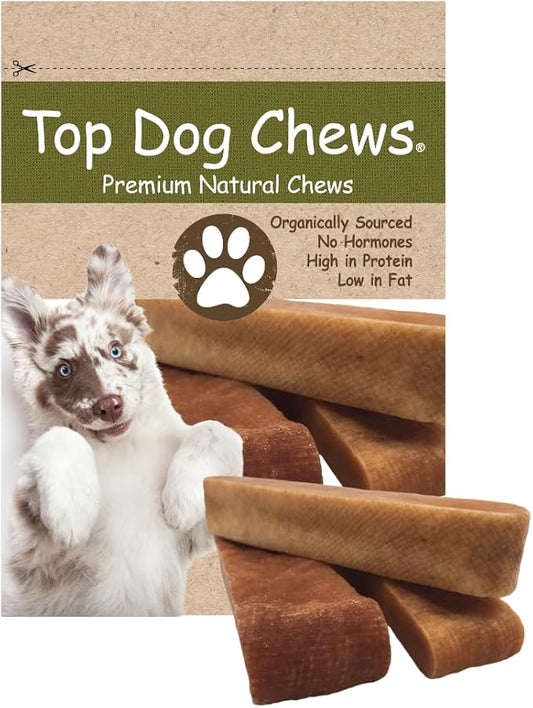 Top Dog Chews – Large/XL Himalayan Yak Cheese for Dogs, 100% Natural & Long-Lasting Dog Treats, Gluten Free & Digestible Cheese Sticks, Sold by The Pound (1LB, ~3 Dog Chews)
