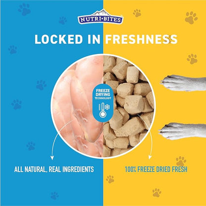 Nutri Bites Freeze Dried Chicken Dog & Cat Treats, 9 oz | Healthy Pet Training Treats or Food Topper | All Natural, 1 Single Animal Protein, High Protein