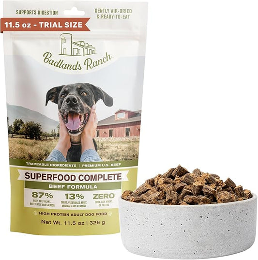 Superfood Complete, Air-Dried Adult Dog Food - High Protein, Zero Fillers, Superfood Nutrition by Katherine Heigl (11.5 oz., Beef Formula)