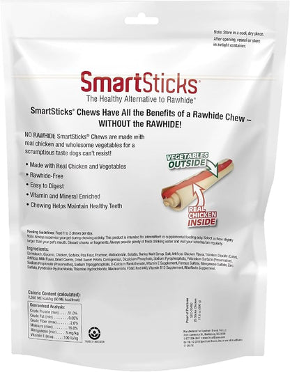 SmartBones SmartSticks, Treat Your Dog to a Rawhide-Free Chew Made With Real Meat and Vegetables, 25 Count (Pack of 1)