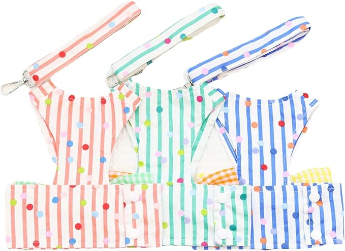 Bowknot Dog Harness with Leash Set,Stripe Puppy Cat Harness Vest with D Ring, Walk Doggie Outfits for Puppy Cat Apparel (Blue, XXL)