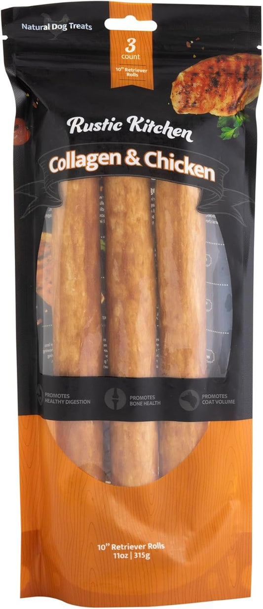 RK Collagen Retriever Roll (Real Chicken) 10" - 3ct