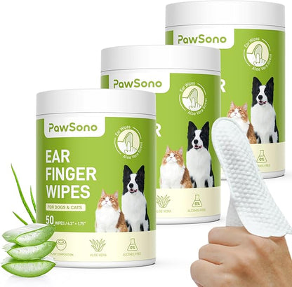 Pet Wipes for Dogs & Cats, Hypoallergenic Dog Eye Wipes Cleaner, Natural Cleaning Grooming Pet Wipes Gently Remove Stain (Ear Wipes 150 PCS, Aloe Scent)