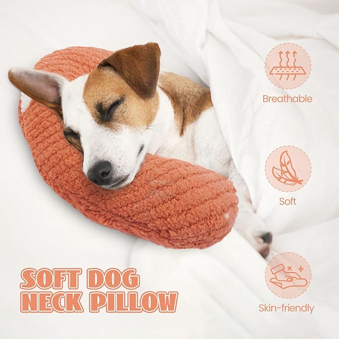 T'CHAQUE Cat Pillow, Dog Neck Pillow Anxiety Relief, Comfort Cat Pillows for Indoor Cats， Ultra Soft Dog Calming Pillow Bed, Half Donut Cuddler Sleeping Improve Pillow Pet for Upper Spine Support