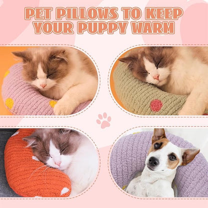 T'CHAQUE Cat Pillow, Dog Neck Pillow Anxiety Relief, Comfort Cat Pillows for Indoor Cats， Ultra Soft Dog Calming Pillow Bed, Half Donut Cuddler Sleeping Improve Pillow Pet for Upper Spine Support