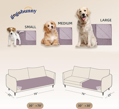 gogobunny 100% Double Sided Waterproof Dog Blanket Soft Pet Bed Cover Reversible Protect Furniture Couch Sofa Car for Puppy Large Dog Cat (Dark Sea Fog/Light Sea Fog, 32x53 Inch (Pack of 1))