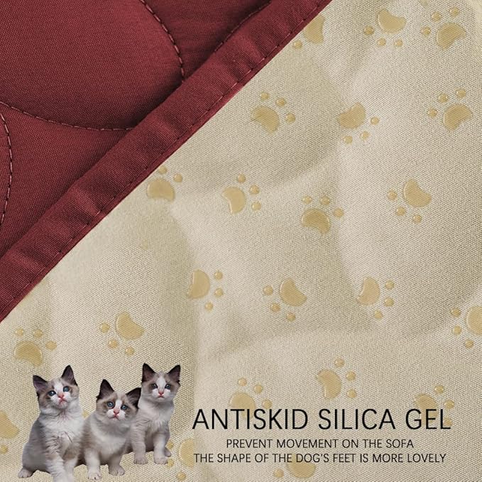 Ameritex Pet Bed Cover Dog Bed Blanket for Sofa and Furniture Waterproof New Pattern Design (40x50 Inch, Burgundy)