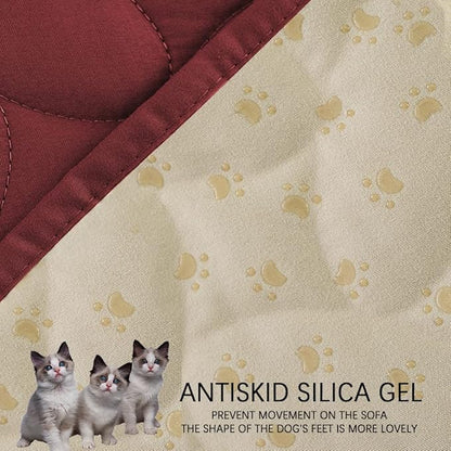 Ameritex Pet Bed Cover Dog Bed Blanket for Sofa and Furniture Waterproof New Pattern Design (40x50 Inch, Burgundy)