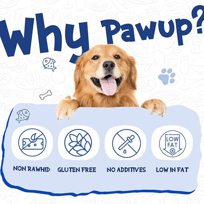 Cod Skin Dog Treats Natural Fish Skin Roll Dog Snacks w/Taurine, Single Ingredient Cod Skin Chews, Rich in Omega 3, 16.2 oz