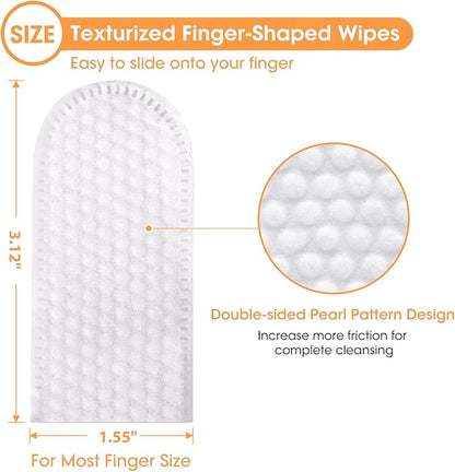 Dental Care Finger Wipes for Dogs & Cats, Reduces Plaque & Tartar Freshens Breath, Pre-Soaked Pet Teeth Wipes, Easy to Use Disposable Oral Cleaning Pads, Peanut Flavor