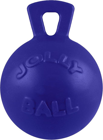 Jolly Pets Tug-n-Toss Dog Toy Ball with Handle, 8 Inches/Large, Blue