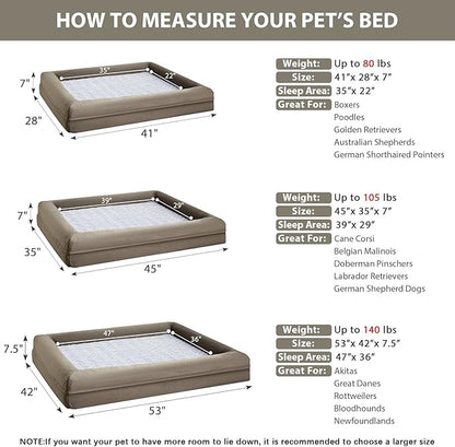 WNPETHOME Washable Dog Beds Large Sized Dog, XXXL Dog Bed, Orthopedic Dog Sofa Bed with Removable & Waterproof Cover, Extra Large Dog Bed with Bolster Sides for Sleeping, Giant Dog Bed with Sides