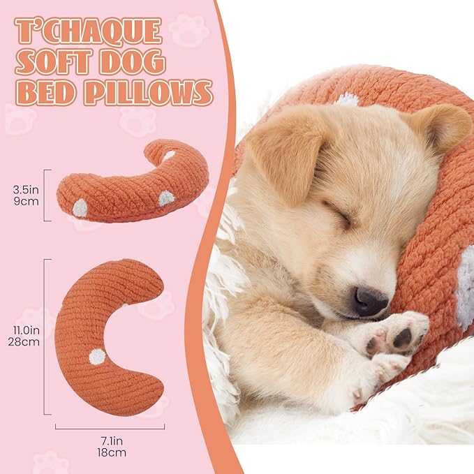 T'CHAQUE Cat Pillow, Dog Neck Pillow Anxiety Relief, Comfort Cat Pillows for Indoor Cats， Ultra Soft Dog Calming Pillow Bed, Half Donut Cuddler Sleeping Improve Pillow Pet for Upper Spine Support