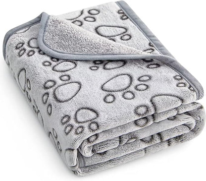 Stuffed® Premium Soft Dog Blanket Washable, 40"x32" Cat Blanket for Indoor Cats Large Medium Small Dog Gifts Puppy Essentials (Grey)