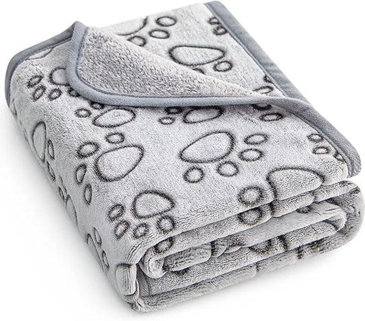 Stuffed® Premium Soft Dog Blanket Washable, 40"x32" Cat Blanket for Indoor Cats Large Medium Small Dog Gifts Puppy Essentials (Grey)