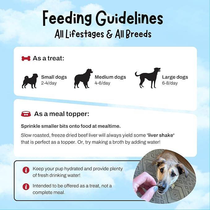 Zora's Best Friendz 100% Human Grade Freeze Dried Beef Liver Dog Treats, 3 oz. - Small, Medium & Large Dogs, Healthy, Grain-Free, Gluten-Free, No Preservatives, Made in The USA