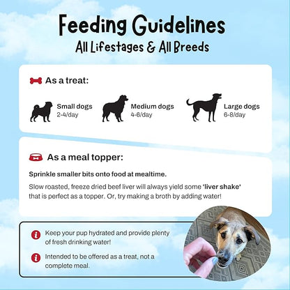 Zora's Best Friendz 100% Human Grade Freeze Dried Beef Liver Dog Treats, 3 oz. - Small, Medium & Large Dogs, Healthy, Grain-Free, Gluten-Free, No Preservatives, Made in The USA