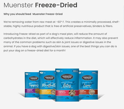 Muenster Freeze-Dried Meatballs Grandpa Joe's Beef Recipe for Dogs, 4 oz Package