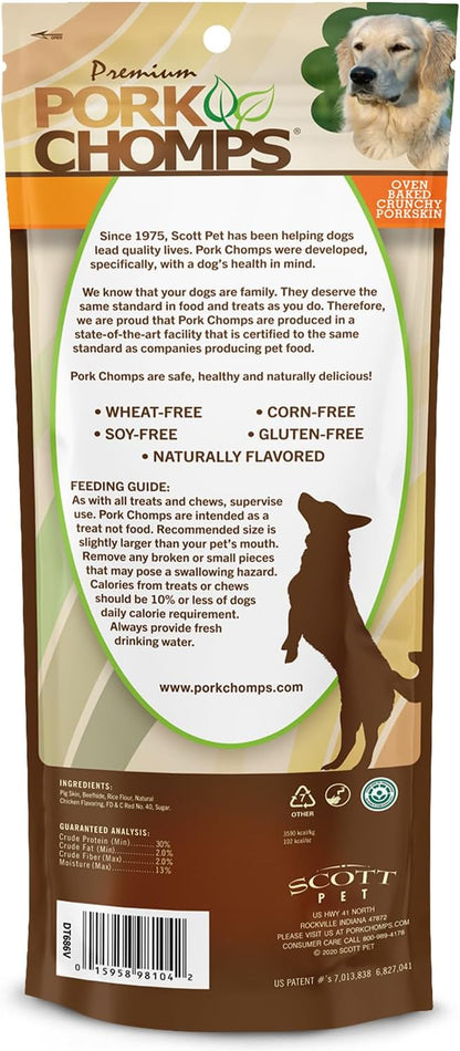 Pork Chomps Dog Chew, 7-inch Crunchy Bone, Chicken Flavor, 1 Count