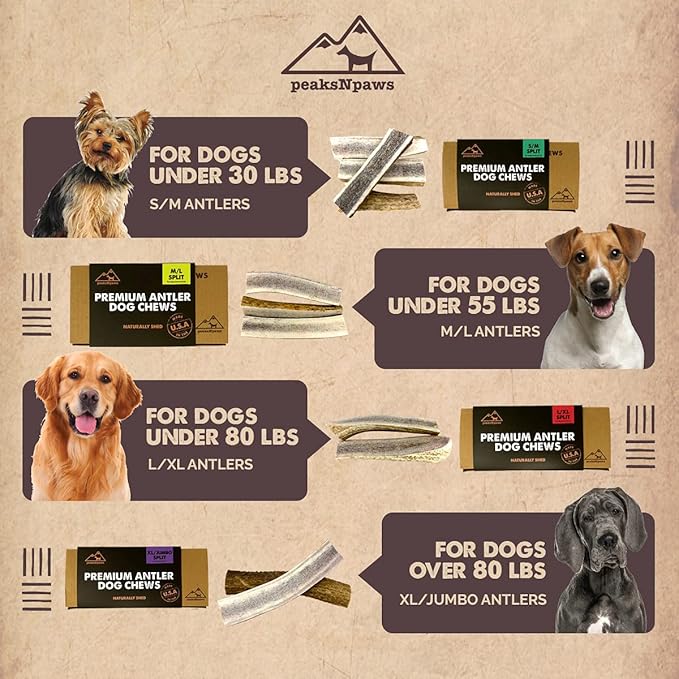 Premium All-Natural Grade A Split Elk Antlers for Dogs – Naturally Shed in The Rocky Mountains – No Additives, No Preservatives - Healthy and Delicious Treat - Made in USA - XL/Jumbo Split