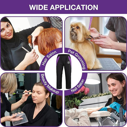 Noverlife Professional Grooming Pants for Pet Groomers, M Size, Comfortable Elasticated Waist, Lightweight Black Hair Resistant Trousers