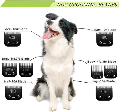 Detachable Pet Dog Clipper Blades,Compatible with Oster A5, Wahl KM Series Clippers,Made of Ceramic,Black，3PACK (103040)