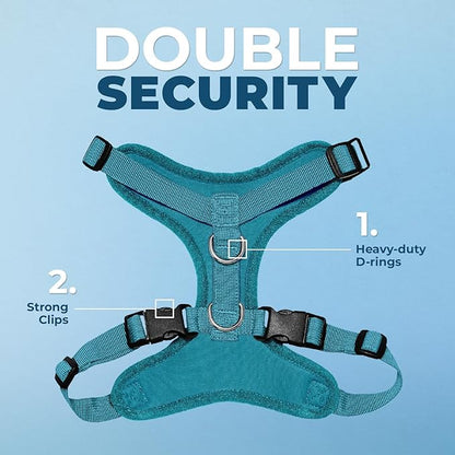 Voyager Step-in Lock Pet Harness - All Weather Mesh, Adjustable Step in Harness for Cats and Dogs by Best Pet Supplies - Turquoise, XL