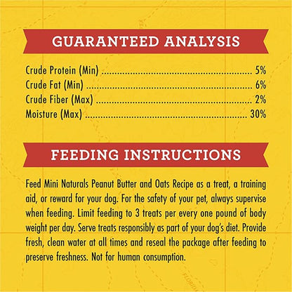 Zuke's Mini Naturals Adult Dog Training Treats, Peanut Butter & Oats Recipe with Vitamins & Minerals, A+ Training Treats for Adult Dogs, 6 OZ Bag (Pack of 3)