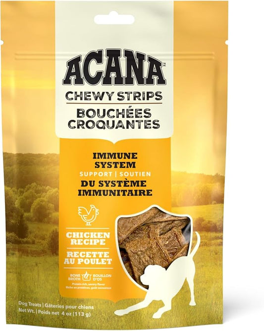 Chewy Strips Dog Treats, Chicken, Chewy Poultry Treats, 4oz