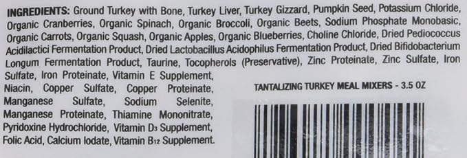 Stella & Chewy's Freeze Dried Raw Tantalizing Turkey Meal Mixer – Dog Food Topper for Small & Large Breeds – Grain Free, Protein Rich Recipe – 3.5 oz Bag