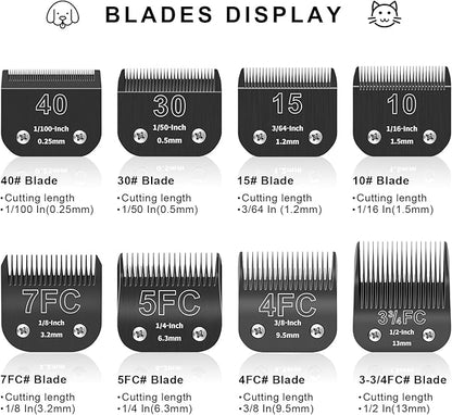 3-3/4FC Detachable Pet Dog Grooming Blades, Compatible with Ainds, Oster A5, Wahl KM-10 and Other Series Clippers, Size: 3-3/4FC Blade 1/2-Inch 13mm Cut Length. Black-3Pcs.